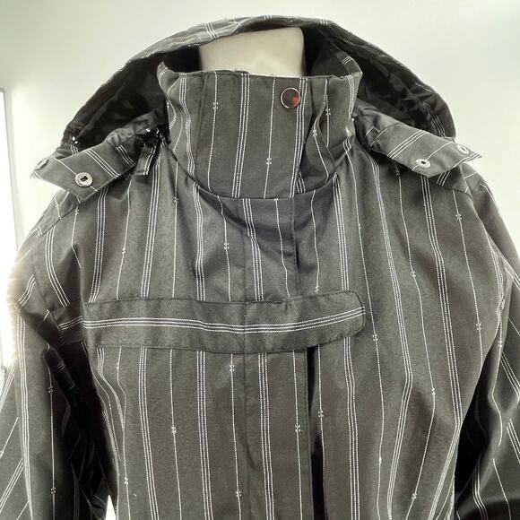 Pulse Black White Stripe Outdoor Insulated Snowboard Sport Winter Ski Jacket M - Picture 6 of 13